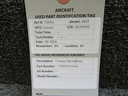 Cessna Aircraft Parts C596503-0104 Cessna Microphone