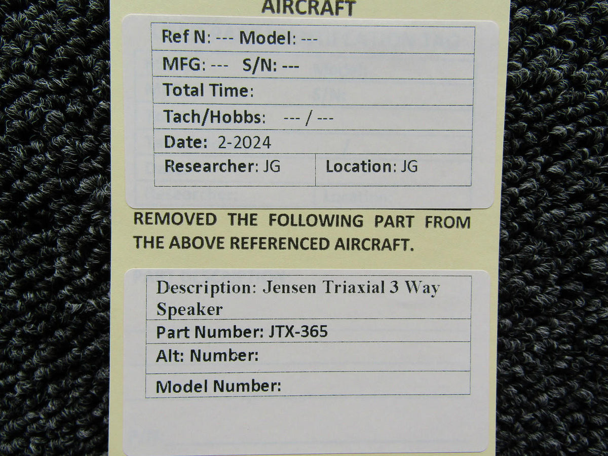 Jensen JTX-365 Jensen Triaxial 3 Way Speaker