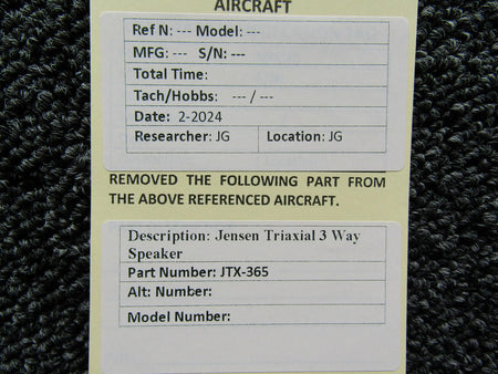 Jensen JTX-365 Jensen Triaxial 3 Way Speaker