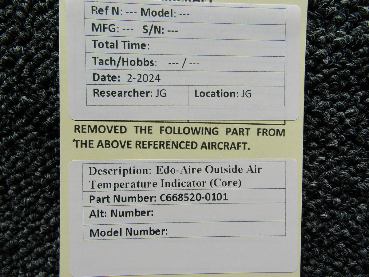 Edo-Aire C668520-0101 Edo-Aire Outside Air Temperature Indicator (Core)
