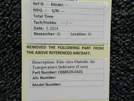 Edo-Aire C668520-0101 Edo-Aire Outside Air Temperature Indicator (Core)