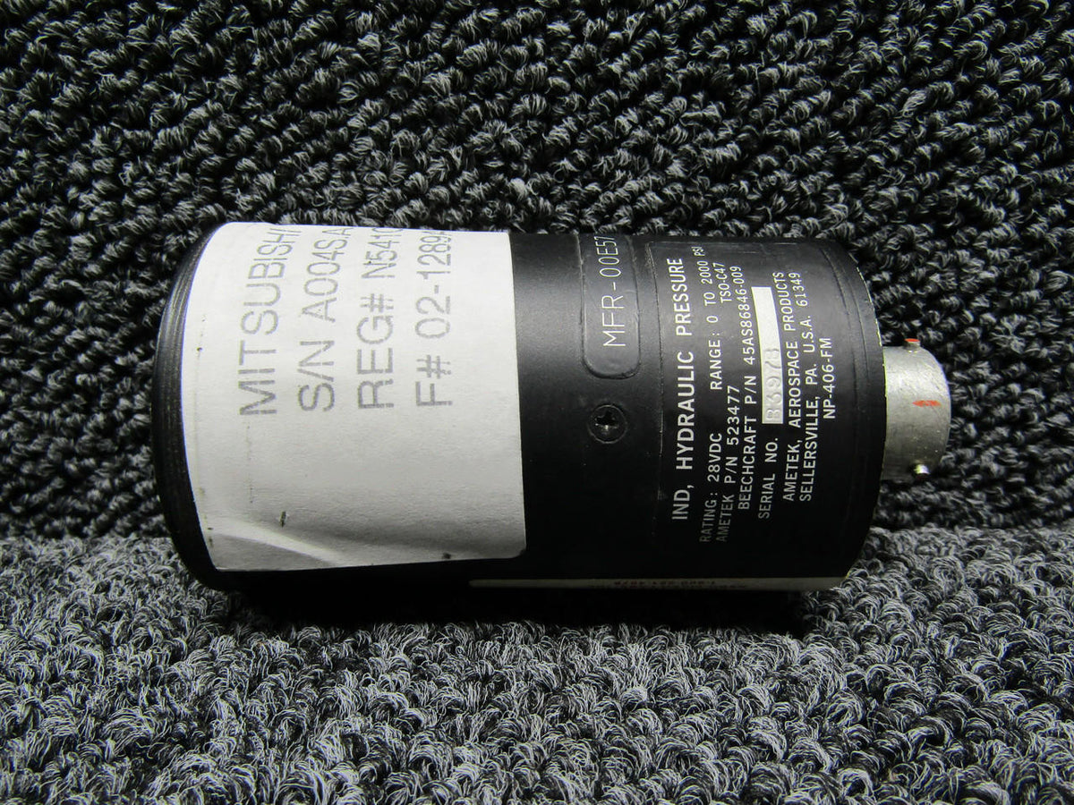 Ametek 523477 (Alt: 45AS86846-009) Ametek Hydraulic Pressure Indicator (28V)