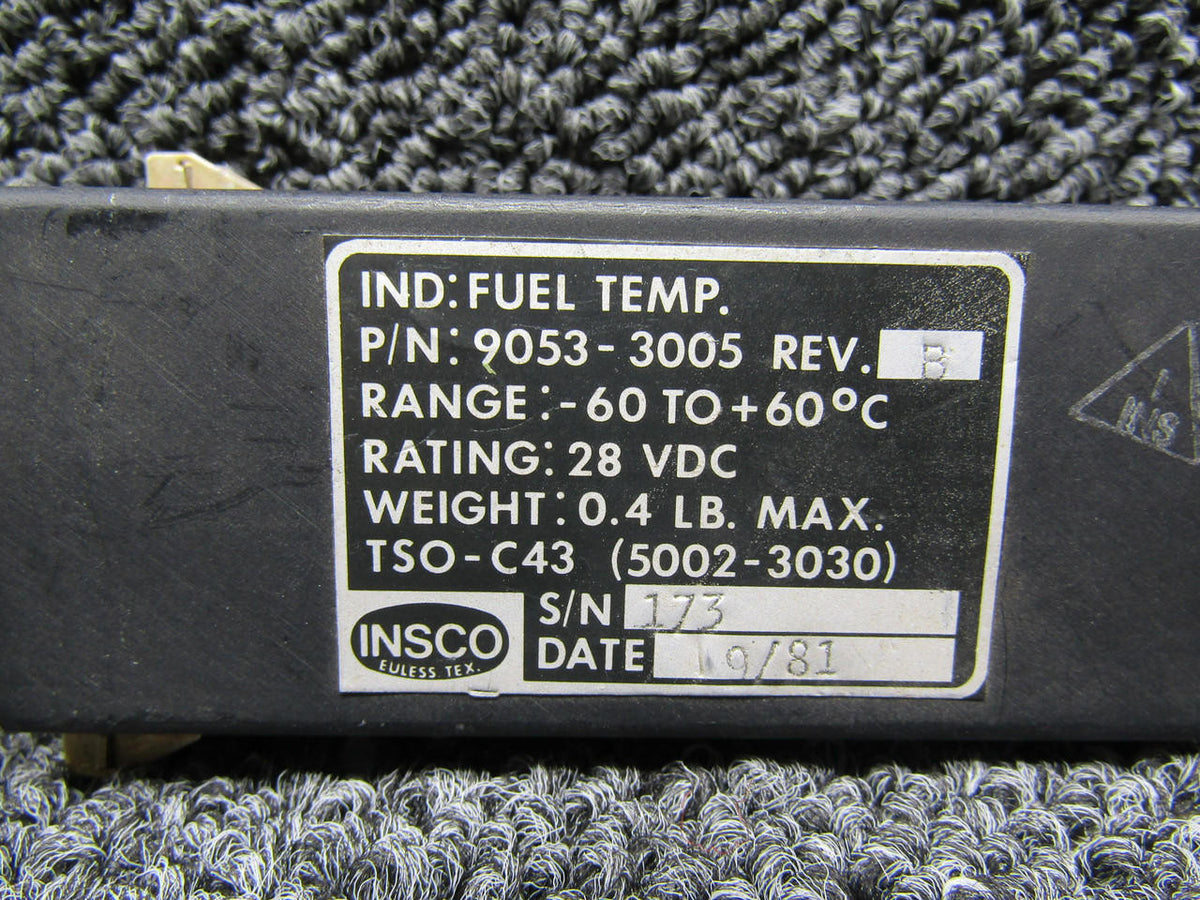 Insco 9053-3005-B Insco Fuel Temperature Indicator (-60 to +60 C) (28V)