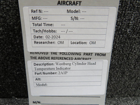 Westberg 2A1P Westberg Cylinder Head Temperature Indicator