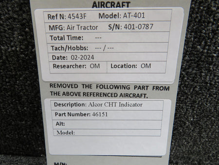 Alcor 46151  Alcor Cylinder Head Temperature Indicator