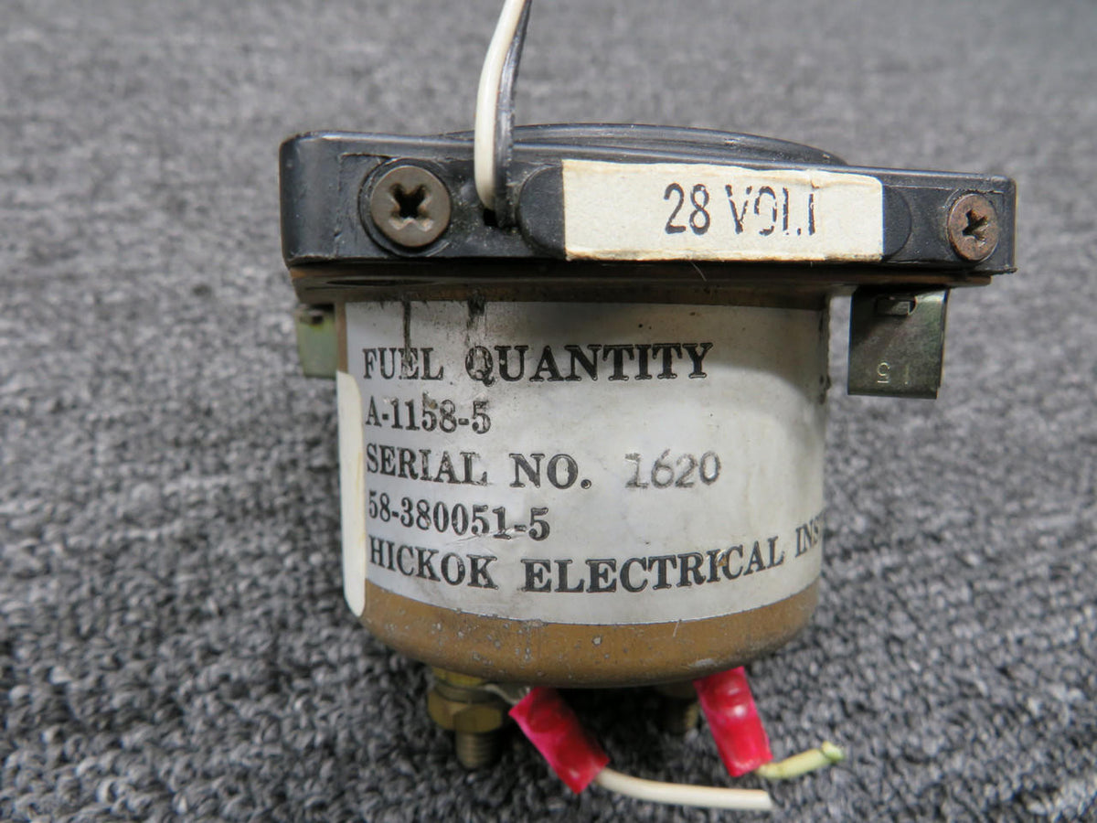 Hickok A-1158-5 (ALT: 58-380051-5) Hickok Fuel Quantity Indicator Lighted (28V)