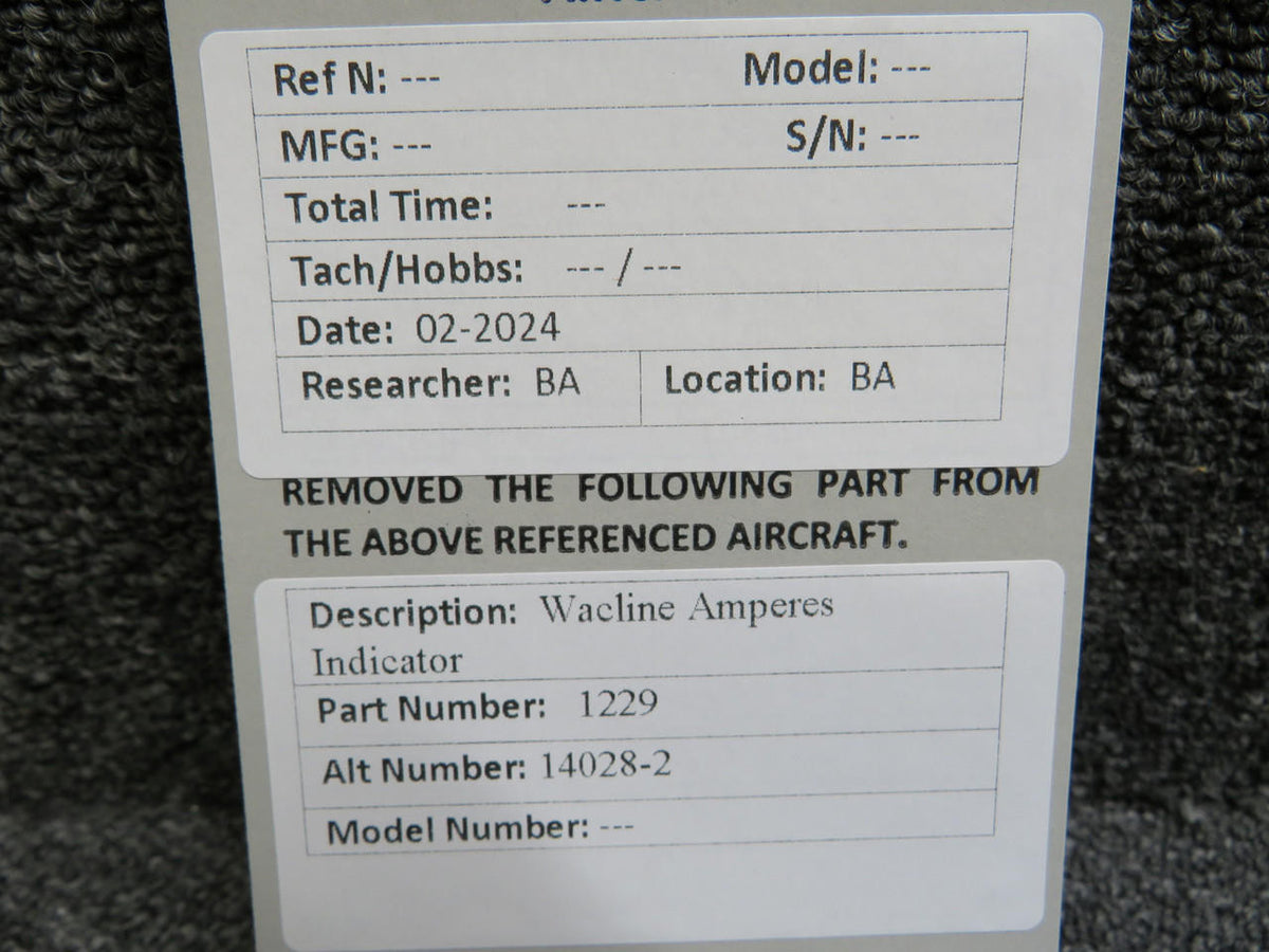 Wacline 1229 (Alt: 14028-2) Wacline Ammeter Indicator