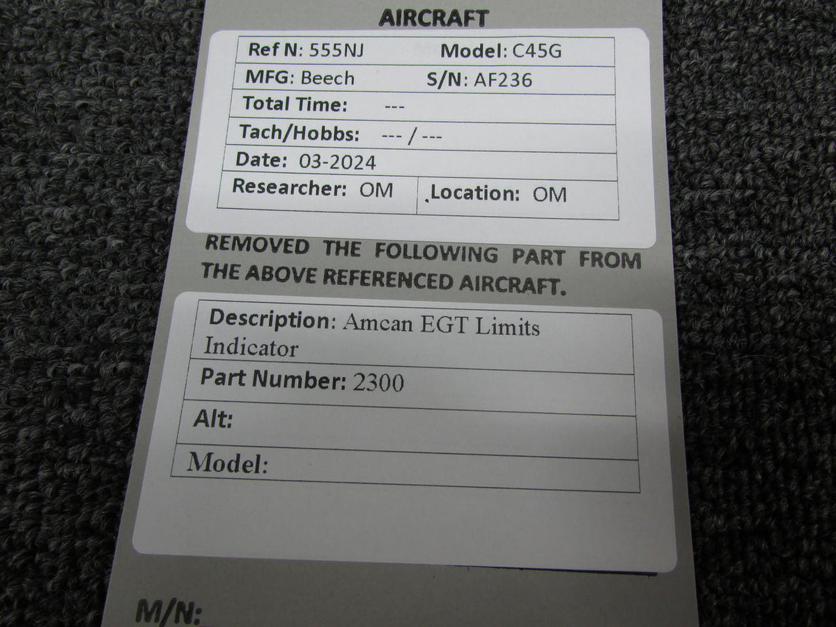 Amcan 2300 Amcan Exhaust Gas Temperature Limits Indicator
