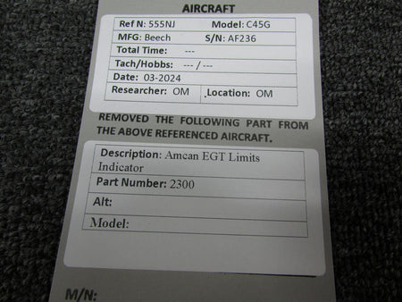 Amcan 2300 Amcan Exhaust Gas Temperature Limits Indicator