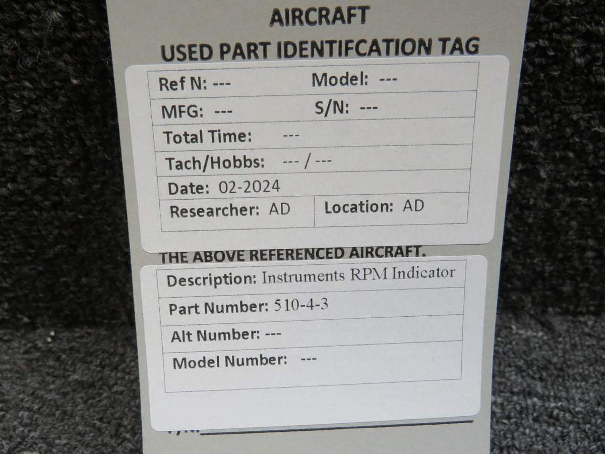 Instruments Inc 510-4-3 Instruments Inc. Dual Tachometer Indicator