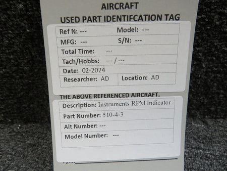 Instruments Inc 510-4-3 Instruments Inc. Dual Tachometer Indicator