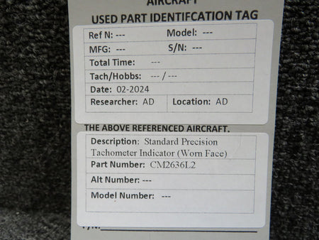 Standard Precision CM2636L2 Standard Precision Dual Tachometer Indicator (Worn Face)