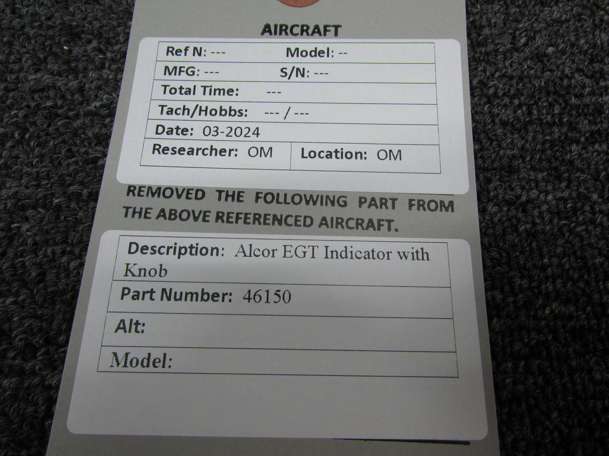 Alcor 46150 Alcor Exhaust Gas Temperature Indicator with Knob