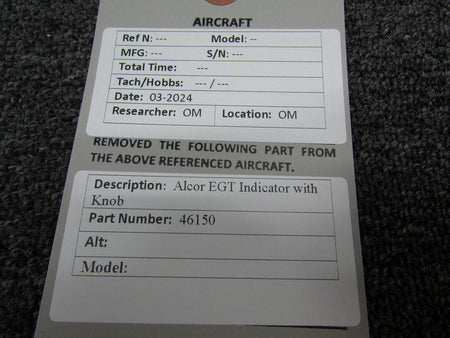 Alcor 46150 Alcor Exhaust Gas Temperature Indicator with Knob