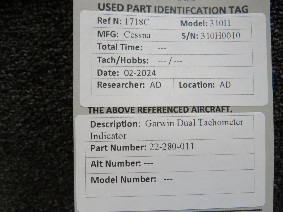 Garwin 22-280-011 Garwin Dual Tachometer Indicator