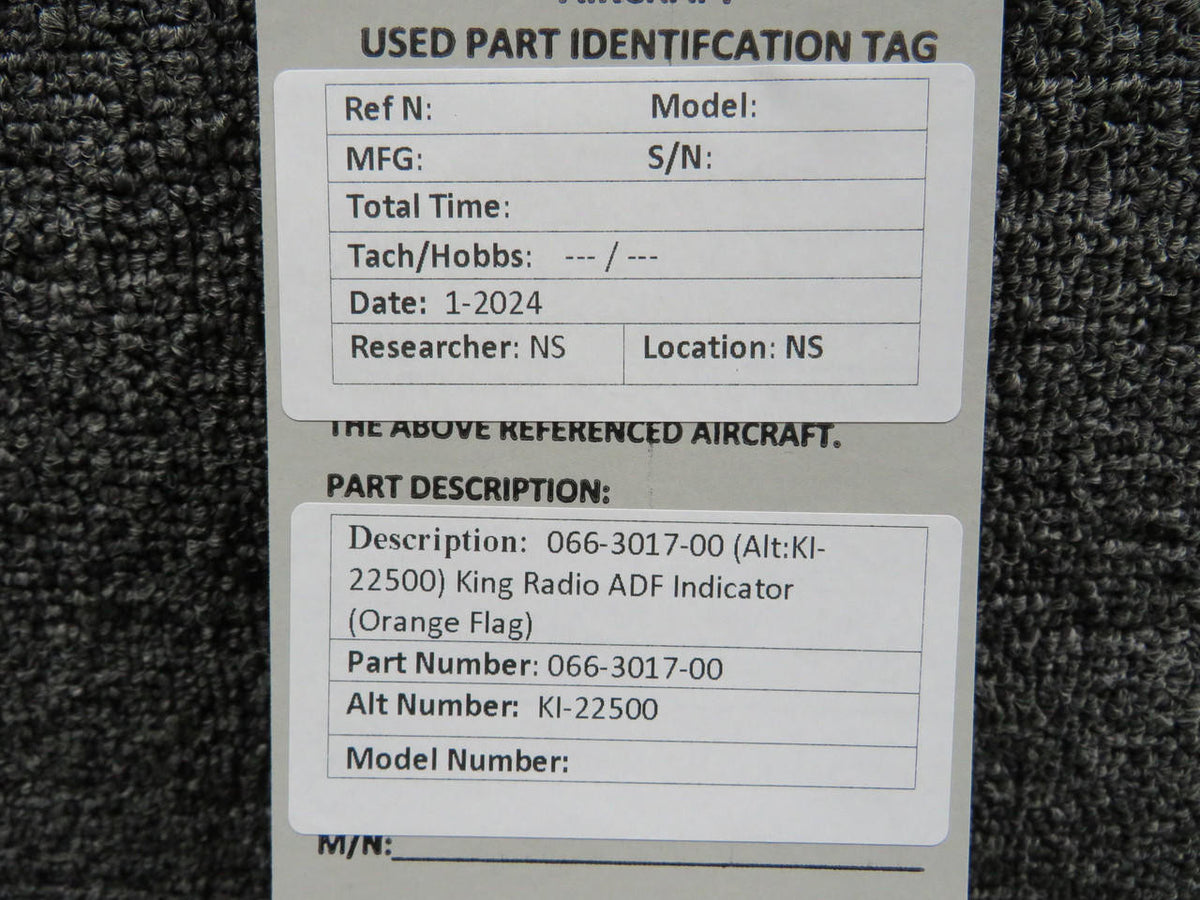 King Radio 066-3017-00 King Radio KI-22500 ADF Indicator (Orange Flag)