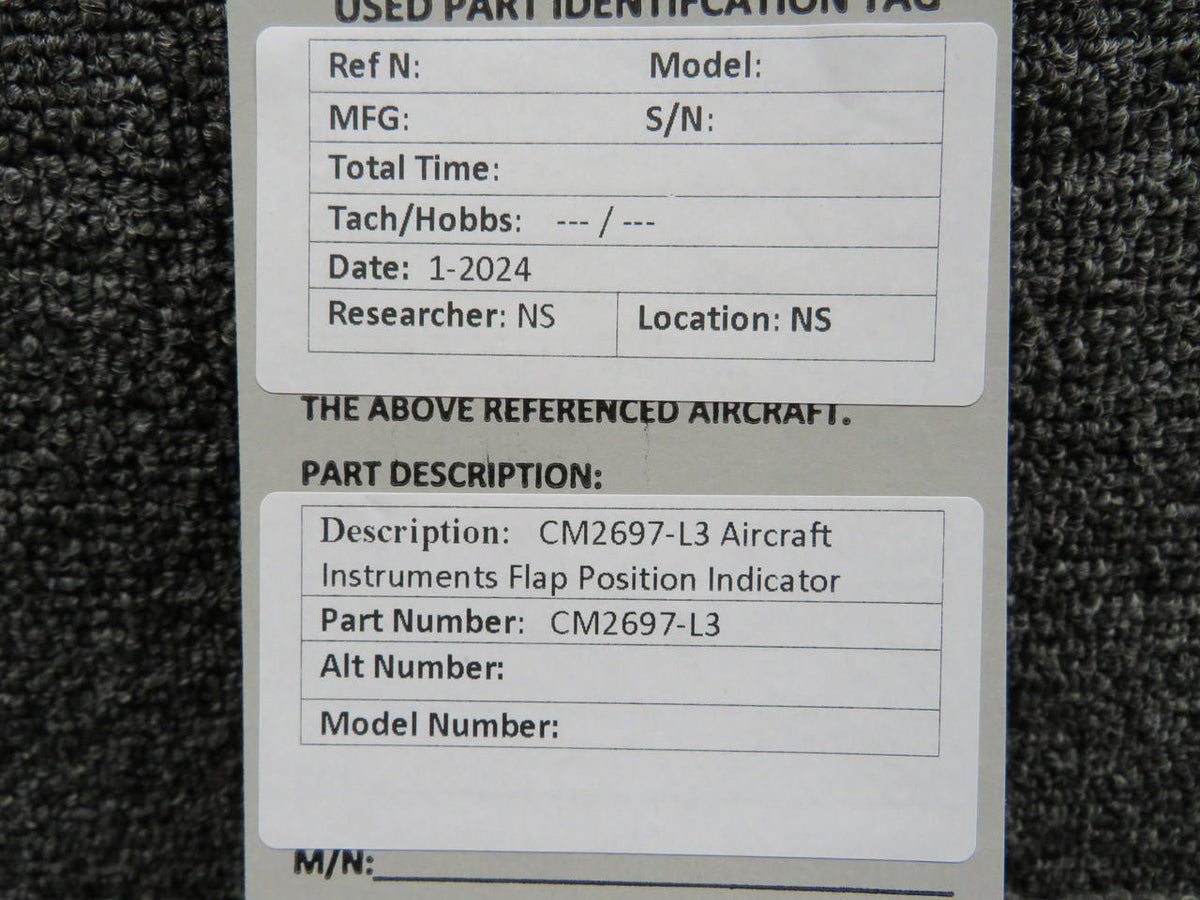 Aircraft Instruments CM2697-L3  Aircraft Instruments Flap Position Indicator