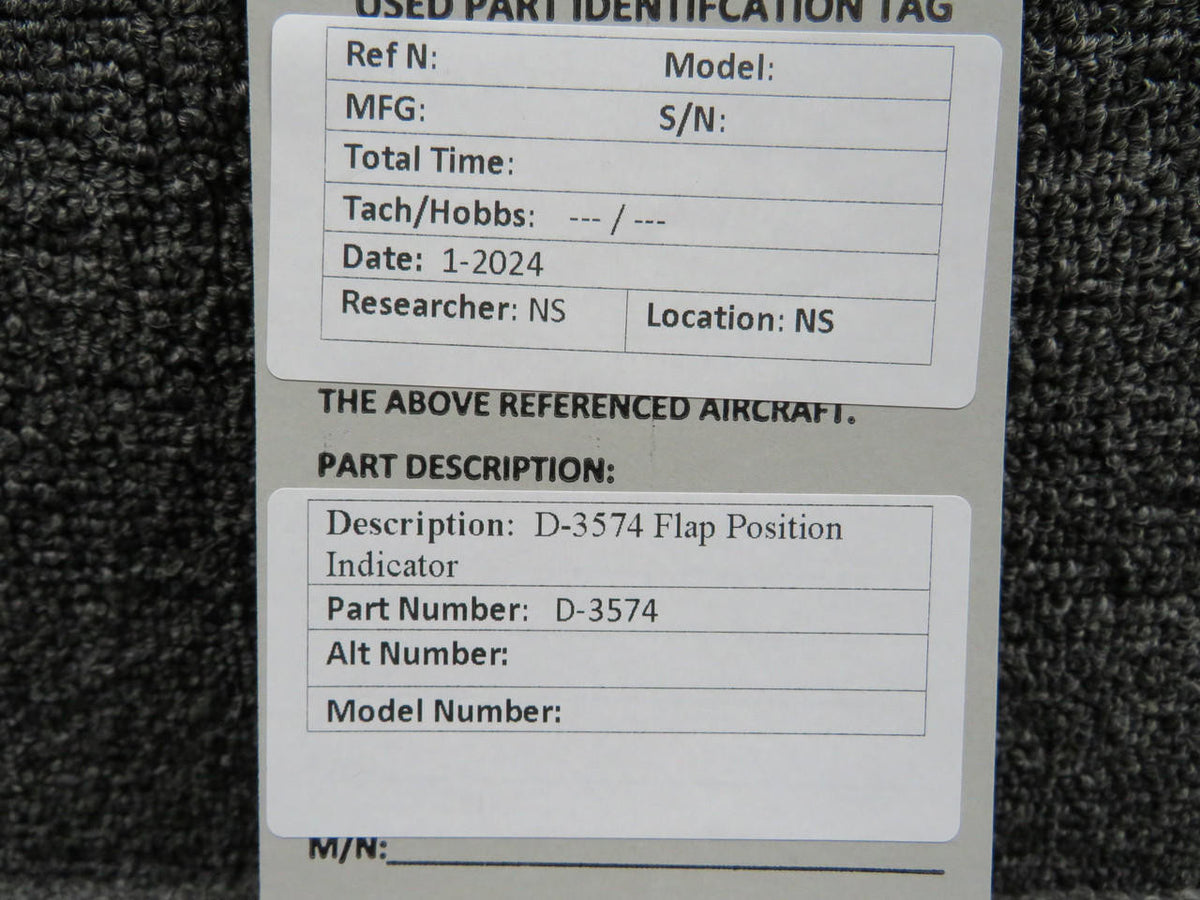 Does Not Apply D-3574 Flap Position Indicator