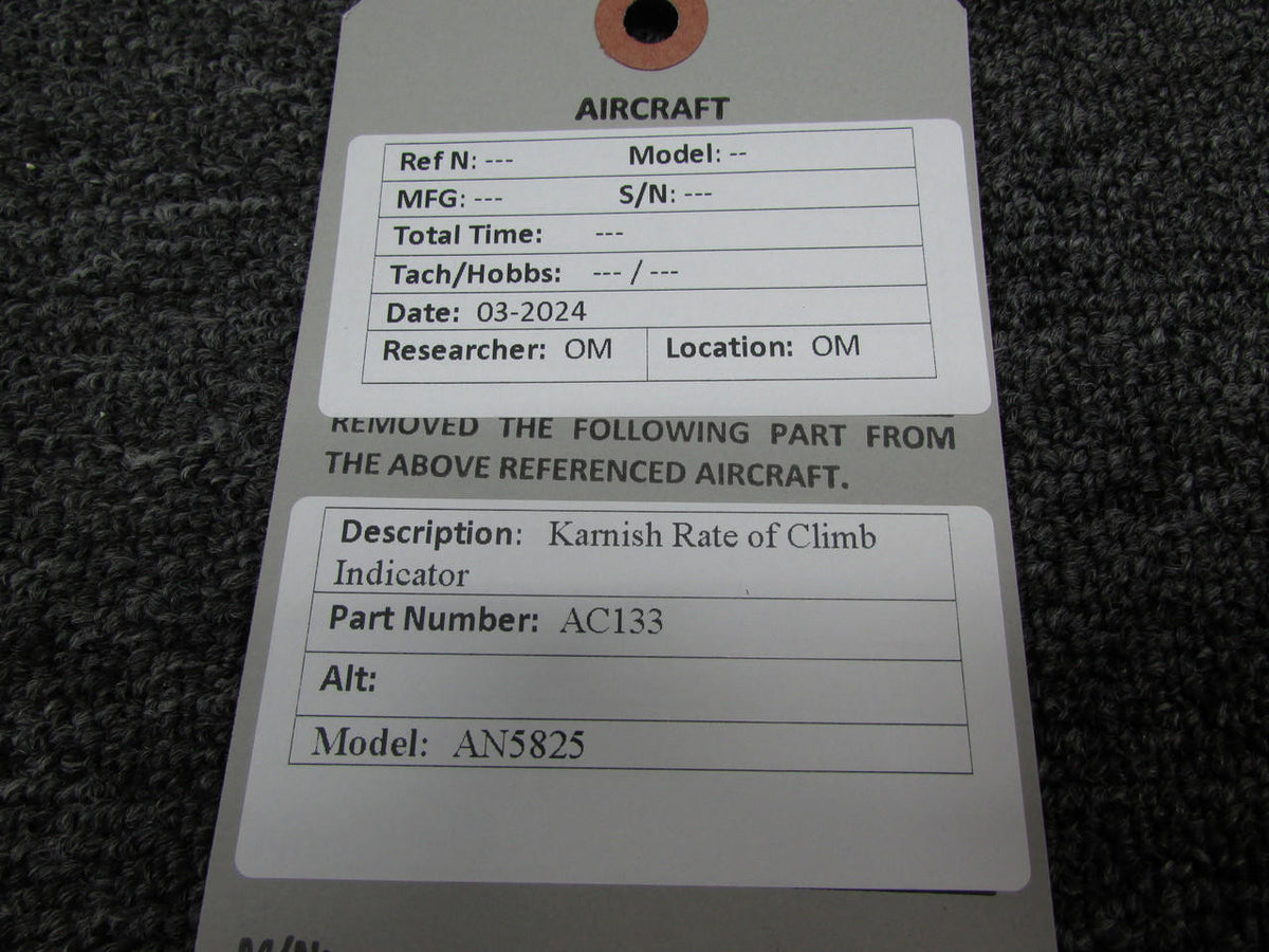 Karnish AC133 Karnish AN5825 Rate of Climb Indicator