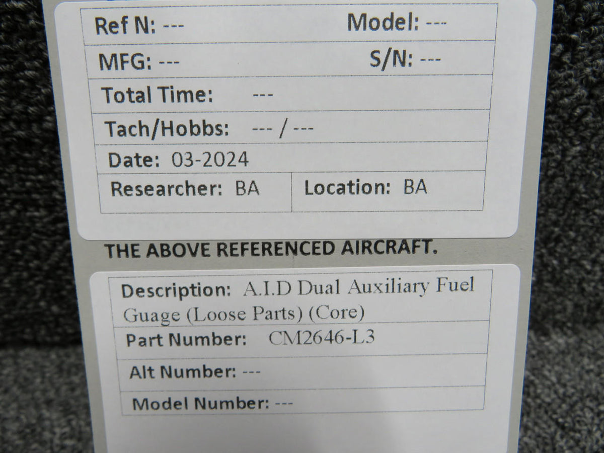 AID CM2646-L3 A.I.D Dual Auxiliary Fuel Indicator (Loose Parts) (Core)