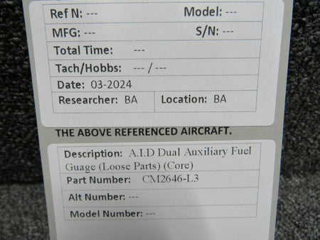 AID CM2646-L3 A.I.D Dual Auxiliary Fuel Indicator (Loose Parts) (Core)