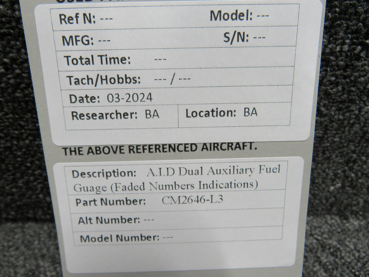AID CM2646-L3 A.I.D Dual Auxiliary Fuel Indicator (Faded Numbers Indications)