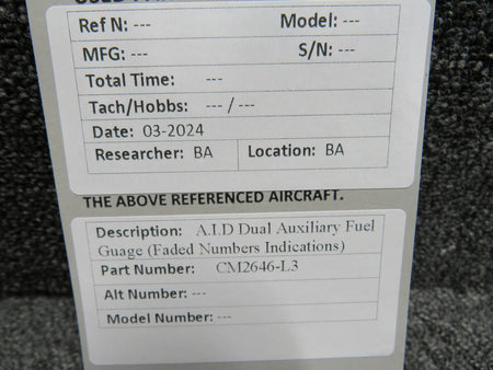 AID CM2646-L3 A.I.D Dual Auxiliary Fuel Indicator (Faded Numbers Indications)