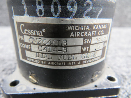 Aircraft Instruments CM2646L3 Aircraft Instruments Dual Auxiliary Fuel Indicator (Scratched Casing)