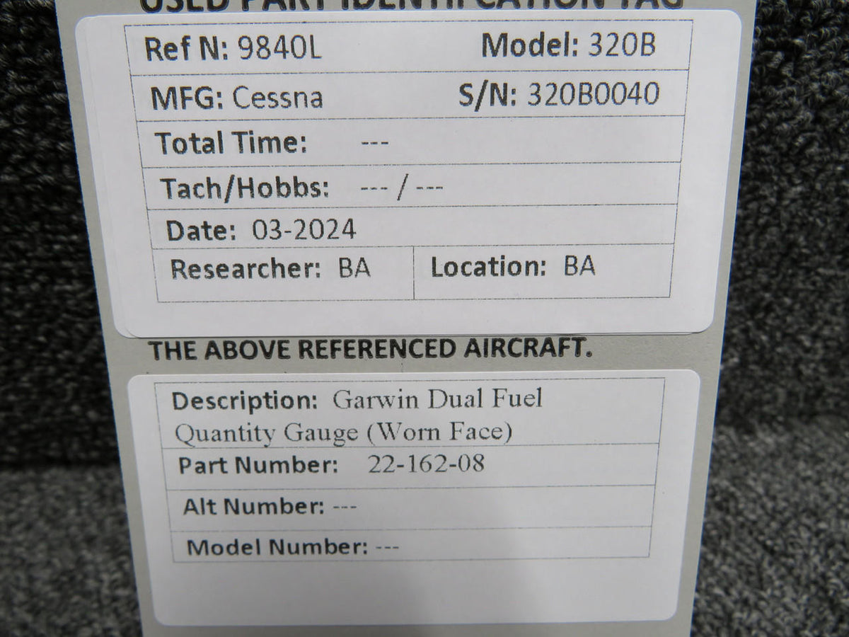 Garwin 22-162-08 Garwin Dual Fuel Quantity Indicator (Worn Face)