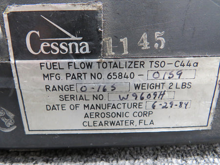 Aerosonic 65840-0159 Aerosonic Fuel Flow Totalizer (Missing Knob Covers)