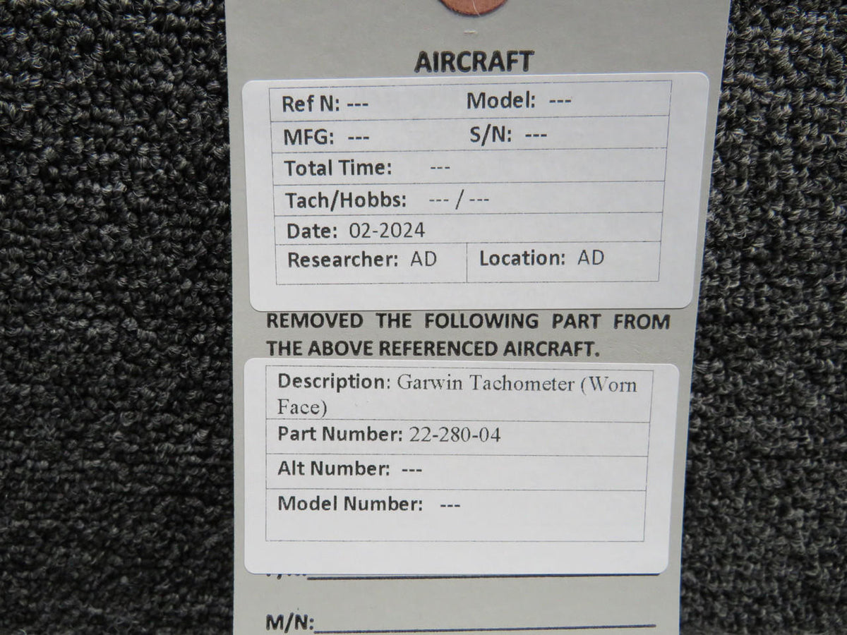 Garwin 22-280-04 Garwin Dual Tachometer Indicator (Worn Face)