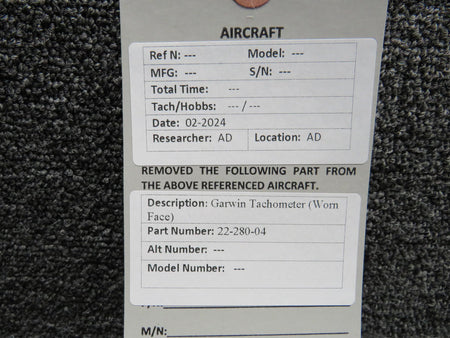 Garwin 22-280-04 Garwin Dual Tachometer Indicator (Worn Face)