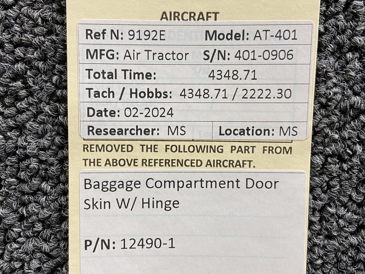 Air Tractor 12490-1 Air Tractor AT-401 Baggage Compartment Door Skin with Hinge
