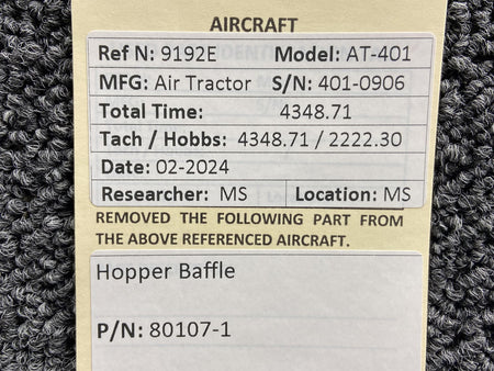 Air Tractor 80107-1 Air Tractor AT-401 Hopper Baffle