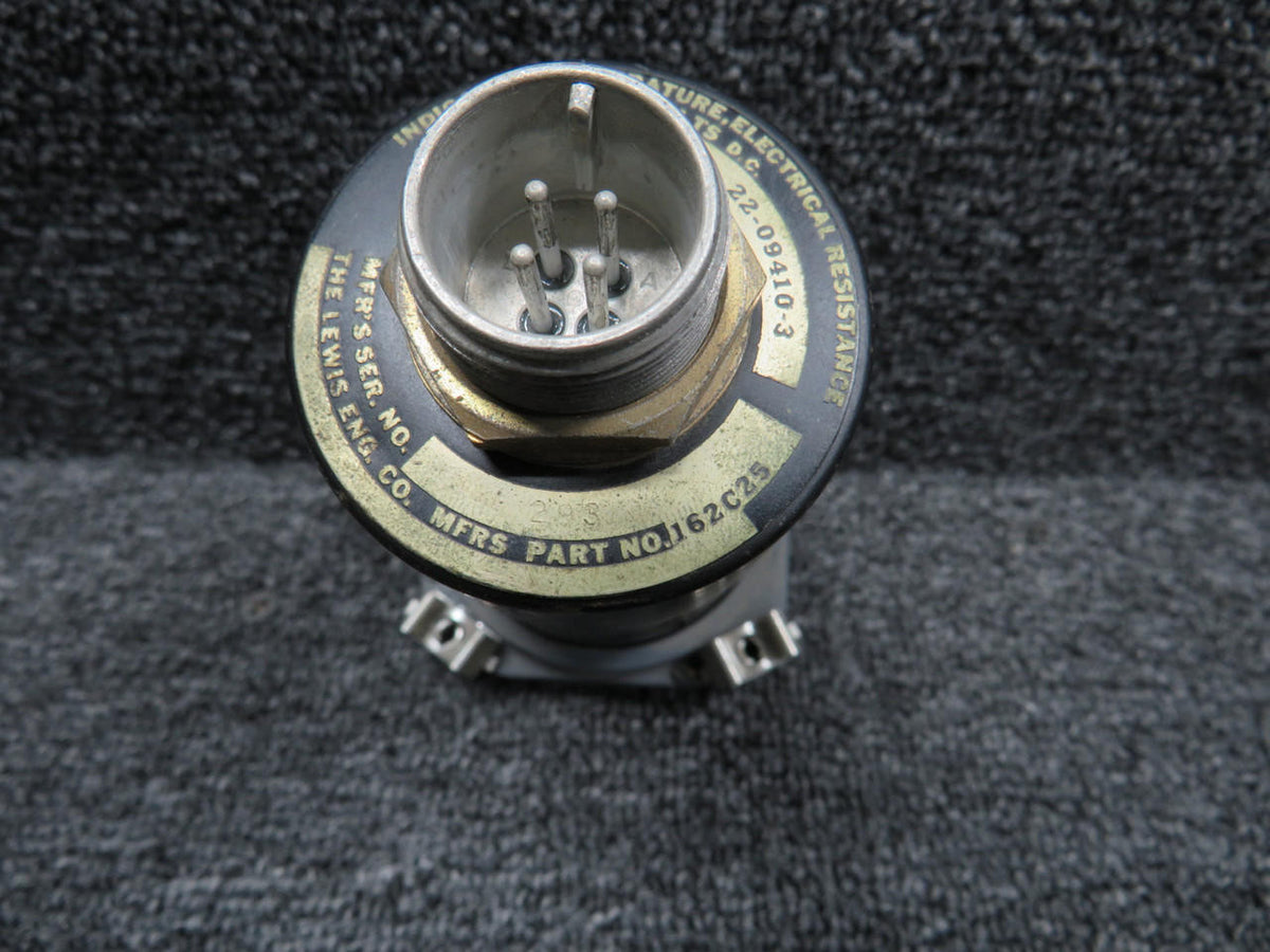 Lewis 162C25 (Alt: 22-09410-3) Lewis Fuel Temperature Indicator (28V) (Painted Face)