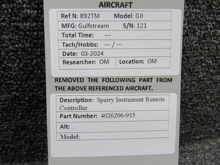 Sperry 4026206-915 Sperry Instrument Remote Controller