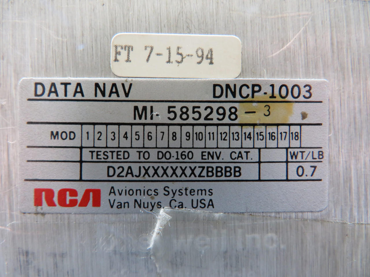 RCA MI-585298-3 RCA DNCP-1003 Data Nav Unit