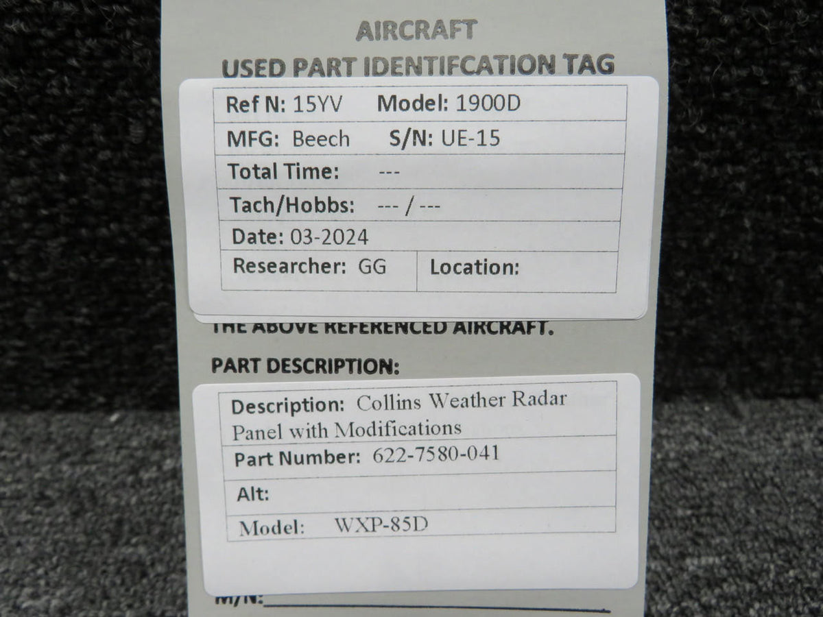 Collins 622-7580-041 Collins WXP-85D Weather Radar Panel with Modifications