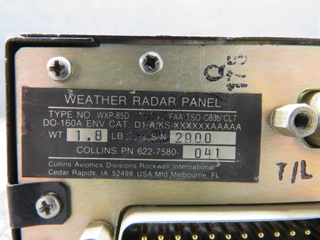 Collins 622-7580-041 Collins WXP-85D Weather Radar Panel with Modifications