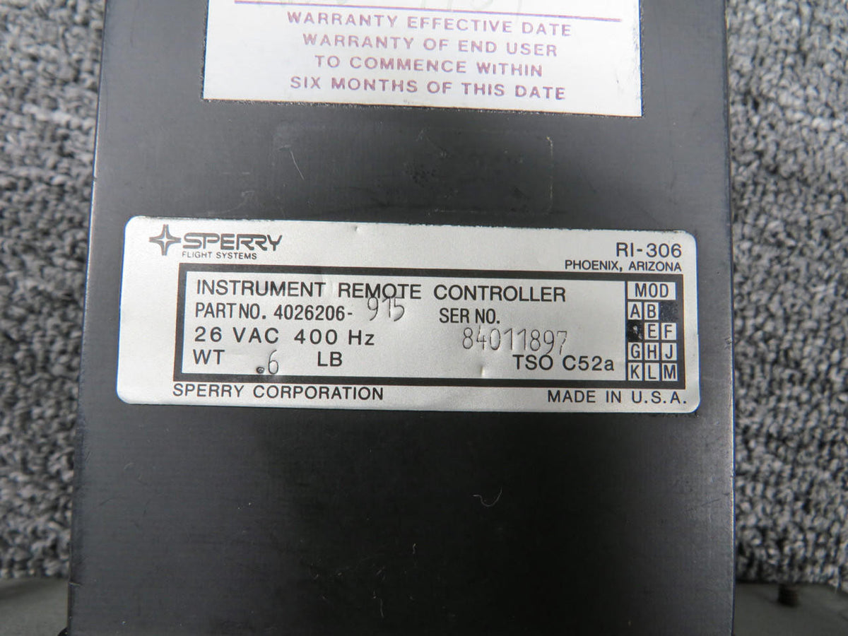 Sperry 402-6206-915 Sperry Instrument Remote Controller with Modifications