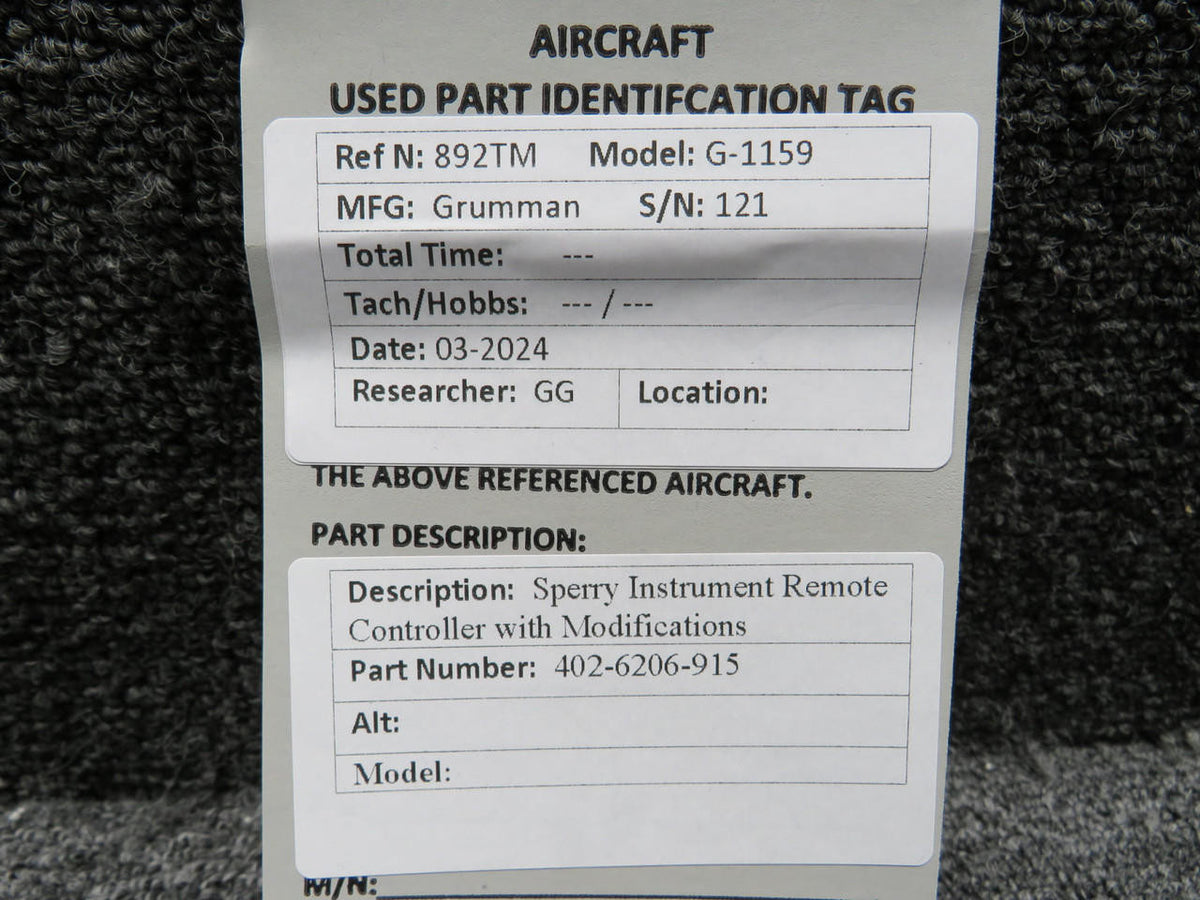 Sperry 402-6206-915 Sperry Instrument Remote Controller with Modifications