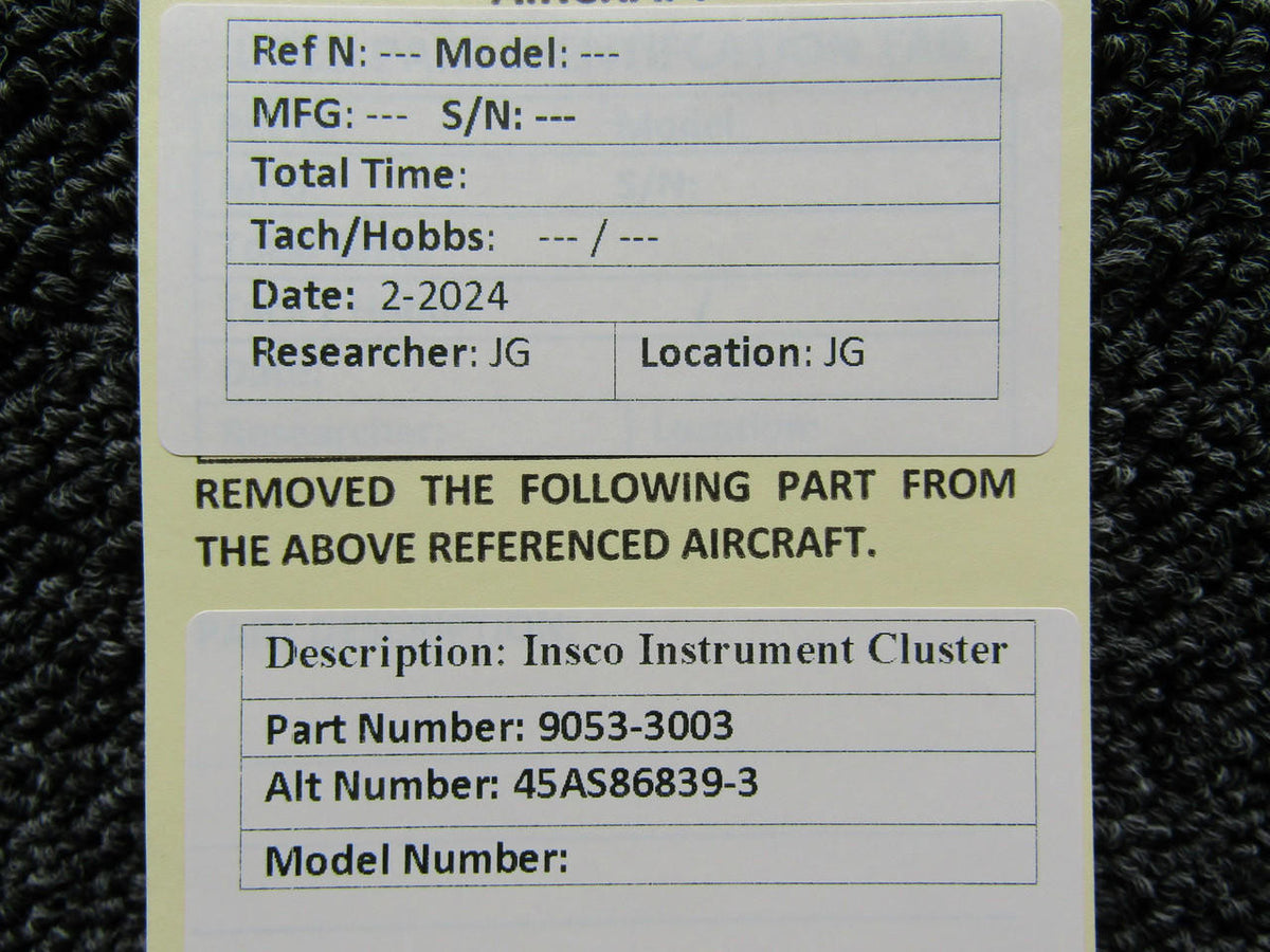 Insco 9053-3003 (Alt: 45AS86839-3) Insco Instrument Cluster With Battery