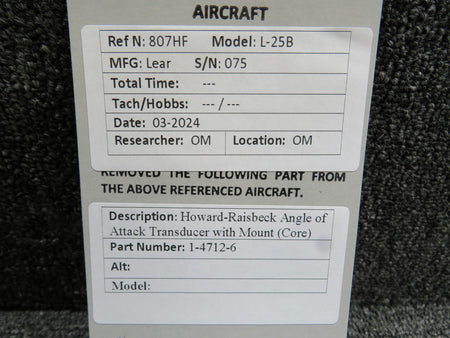 Howard-Raisbeck 1-4712-6 Howard-Raisbeck Angle of Attack Transducer with Mount (Core)