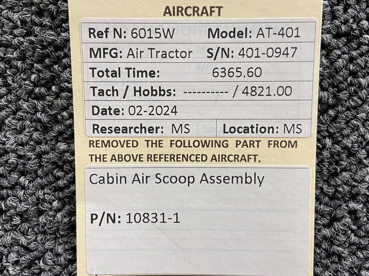 Air Tractor 10831-1 Air Tractor AT-401 Cabin Air Scoop Assembly
