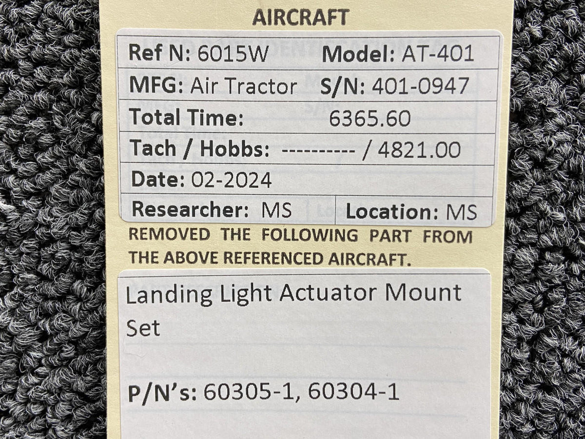 Air Tractor 60305-1, 60304-1 Air Tractor AT-401 Landing Light Actuator Mount Set