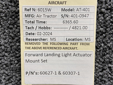 Air Tractor 60627-1, 60307-1 Air Tractor AT-401 Forward Landing Light Actuator Mount Set