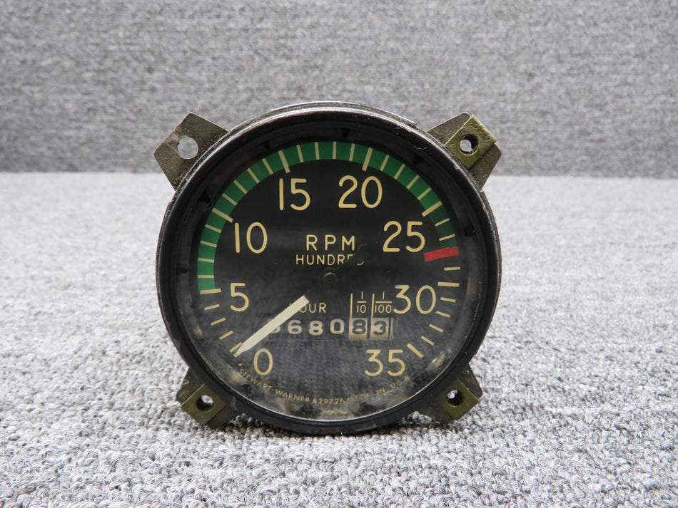 Stewart-Warner 829726 Stewart-Warner Recording Tachometer (Hours: 5680.83) (Worn Inner Face)