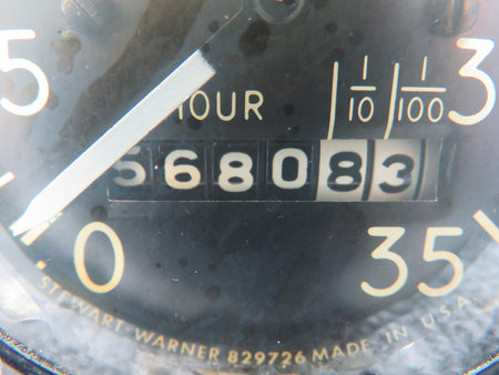 Stewart-Warner 829726 Stewart-Warner Recording Tachometer (Hours: 5680.83) (Worn Inner Face)