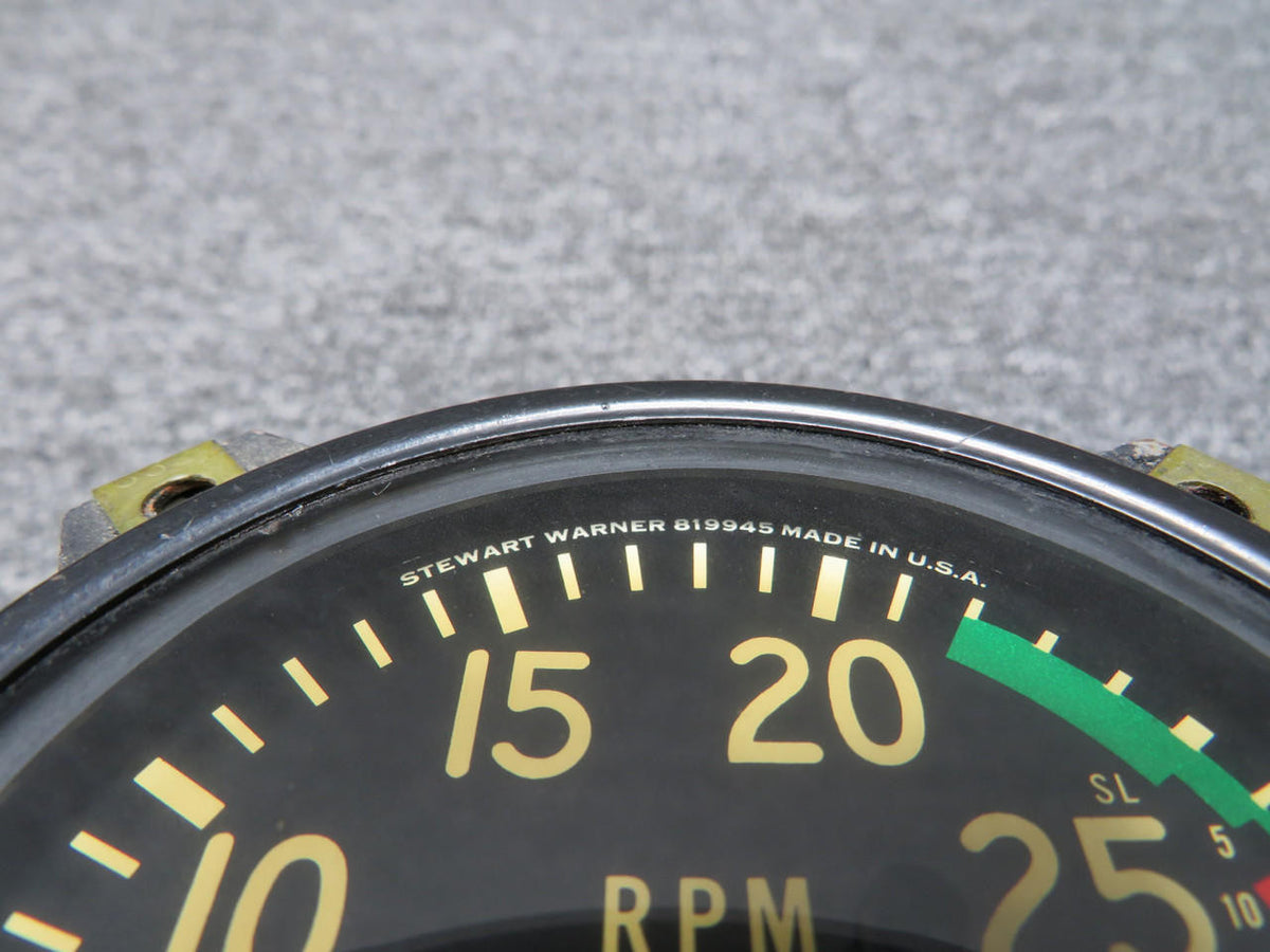 Stewart-Warner 819945 Stewart-Warner Recording Tachometer (Hours: 1882.48) (Faded Numbers)