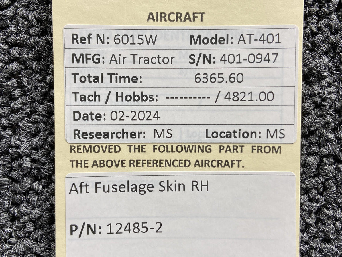 Air Tractor 12485-2 Air Tractor AT-401 Aft Fuselage Skin RH